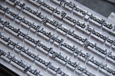 Close up of printing plate.