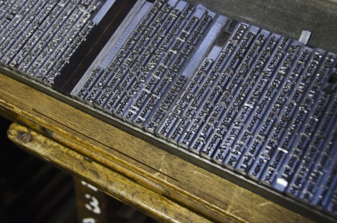Close up of printing plate.