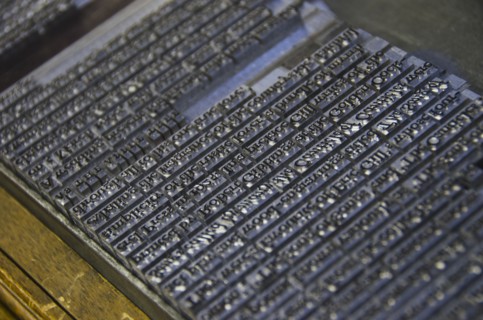 Close up of printing plate.