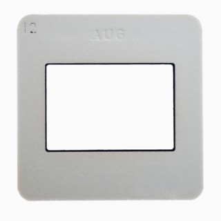 Close up of slide frame on light box.