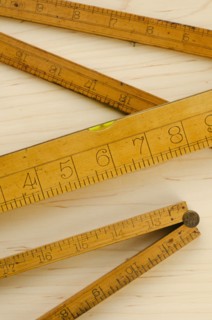 Close up view of wooden measure.