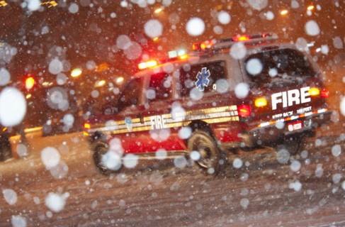 USA, New York State, New York City, snow storm.