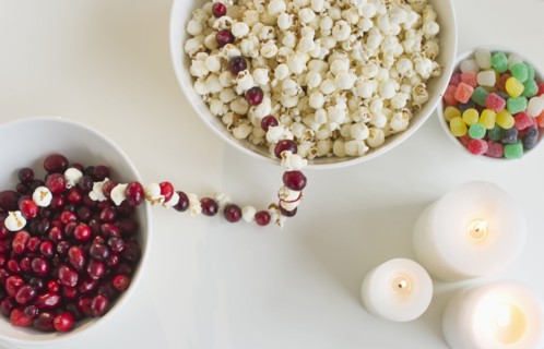Christmas sweet food and candles.