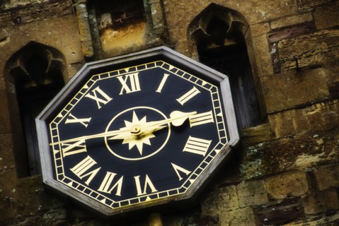 United Kingdom, Bristol, clock on old tower.