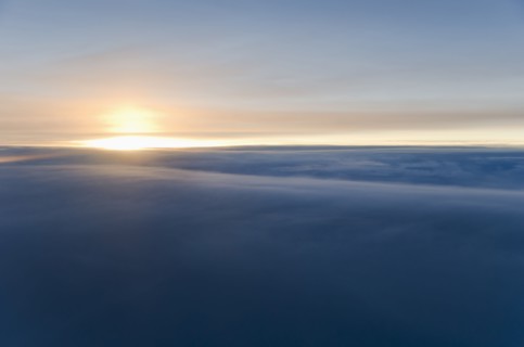 Sunrise over clouds.