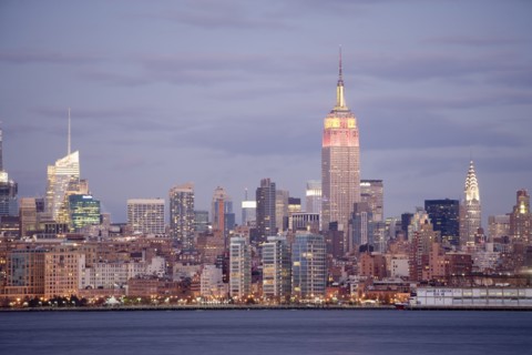 USA, New York State, New York City, Skyline at dusk. Photo : fotog