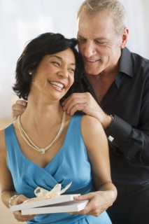 Happy mature couple .