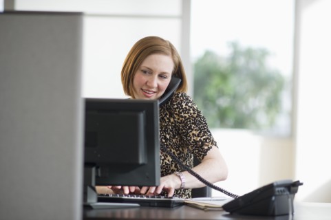Woman working at office.