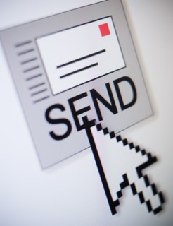 Studio shot of email icon. Photo : Jamie Grill Photography