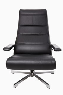 Studio shot of leather office chair. Photo: Justin Paget