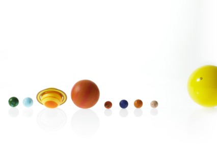 Solar system on white background. Photo: David Arky