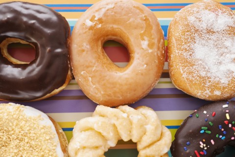 Studio shot of various donuts.
