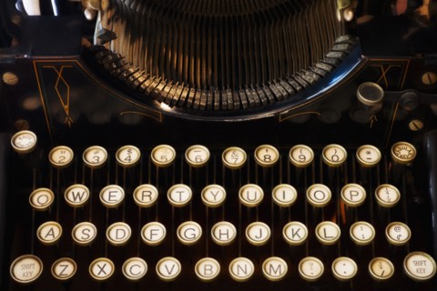 Close-up of antique typewriter.