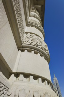 USA, New York, New York City, close up of building with column.