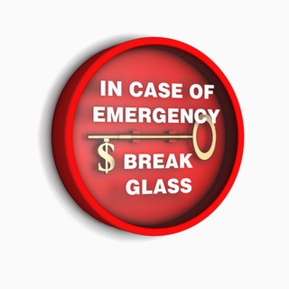 Emergency sign with Dollar symbol. Photo : Jon Boyes