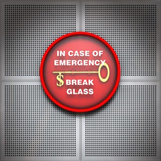 Emergency sign with Dollar symbol. Photo : Jon Boyes