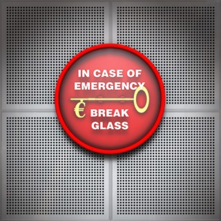 Emergency sign with Dollar symbol. Photo : Jon Boyes