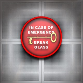 Emergency sign with Dollar symbol. Photo : Jon Boyes