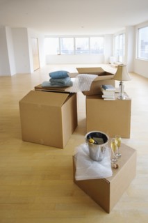 Close up of apartment during relocation.