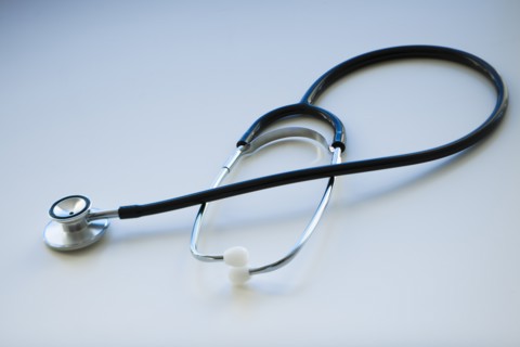 Close up of stethoscope.