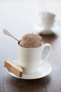 Close up of ice creme dessert.
