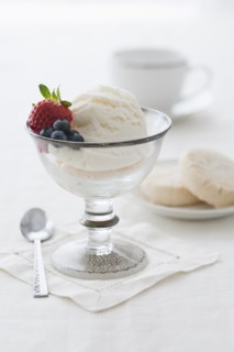 Close up of ice cream dessert.