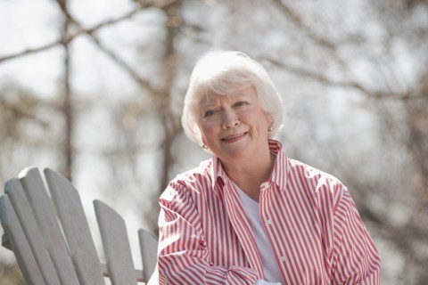 USA, Virginia, Richmond, portrait of senior woman in adirondack chair. Photo : Mark Edward Atkinson
