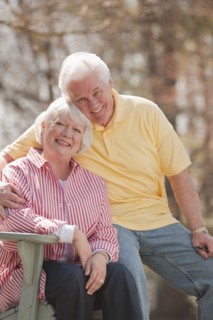 USA, Virginia, Richmond, portrait of senior couple in park. Photo: Mark Edward Atkinson