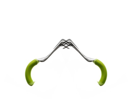 Studio shot of two gardening forks. Photo : David Arky