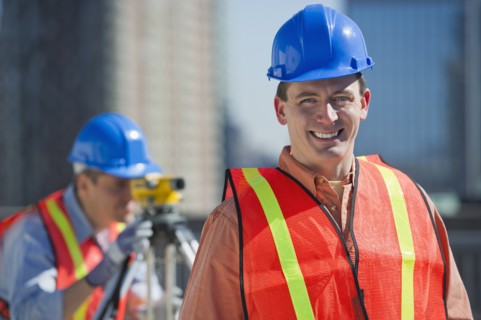 USA, New Jersey, Jersey City, portrait of construction worker.