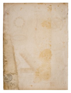 Close up of old and stained page.