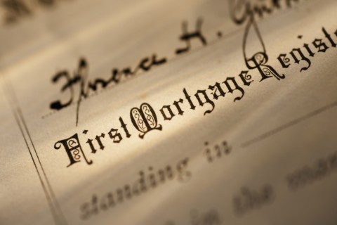 Close up of stock certificate.
