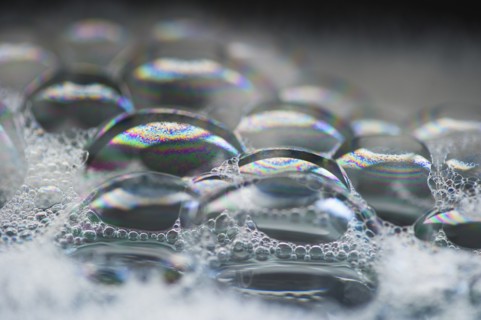 Close up of soap bubbles.