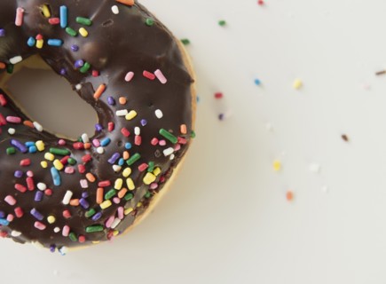 Close-up of sprinkled donut. Photo: Jamie Grill Photography