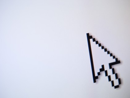 Studio shot of arrow cursor. Photo : Jamie Grill Photography