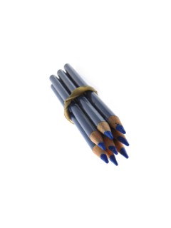 Studio shot of bunch of blue pencils. Photo: David Arky