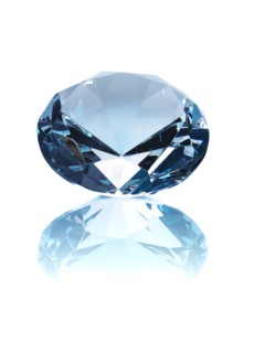 Diamond on white background. Photo : David Arky