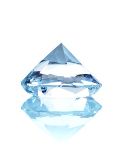 Diamond on white background. Photo : David Arky