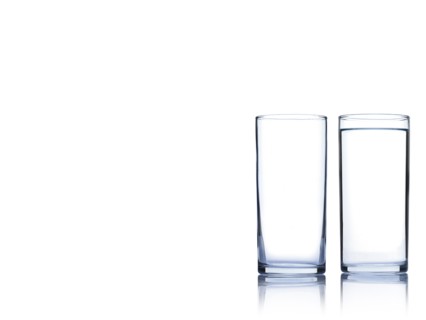 Studio shot of two glasses of water. Photo : David Arky
