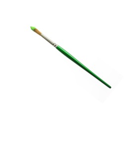 Studio shot of green paintbrush. Photo : David Arky