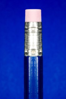 Close-up of pencil with eraser. Photo : Antonio M. Rosario