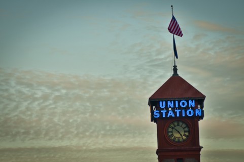 USA, Oregon, Portland, Top of Union Station tower. Photo : Gary Weathers