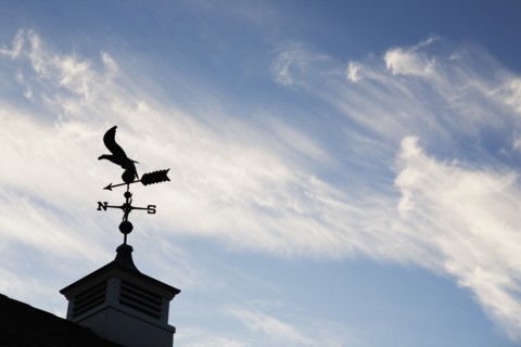 USA, New Jersey, Building top with wind vane. Photo : Chris Hackett