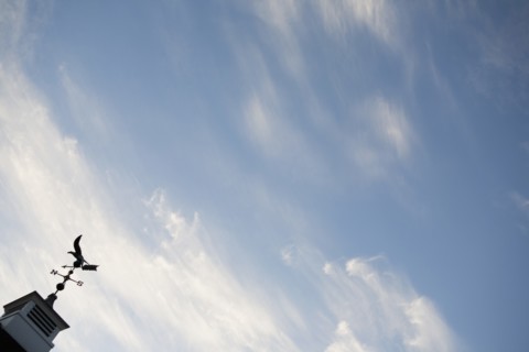 USA, New Jersey, Building top with wind vane. Photo : Chris Hackett