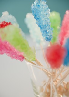 Hard rock candies in glass. Photo : Jamie Grill Photography