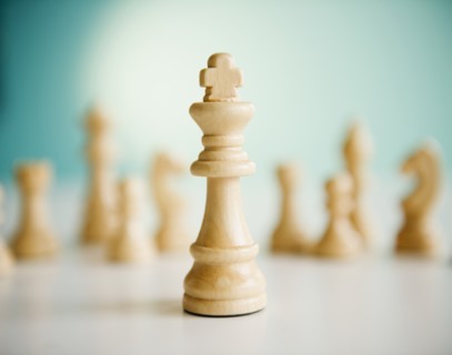 Studio shot of king chess piece. Photo : Jamie Grill Photography