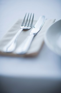 Close-up of place setting.