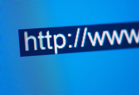Close-up of www address on computer screen.