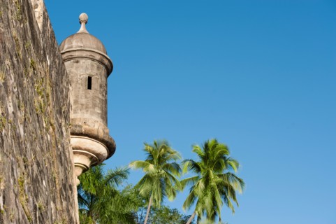 Puerto Rico, Old San Juan, section of El Morro Fortress.