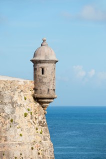Puerto Rico, Old San Juan, section of El Morro Fortress.